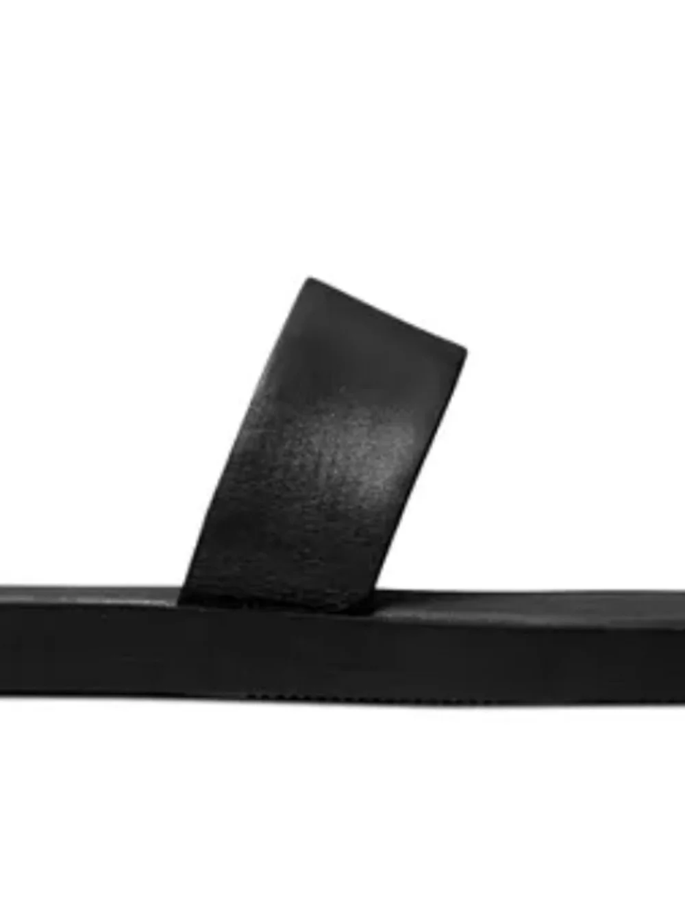 Tory Burch Black Leather Slide Sandals with Toe-Loop